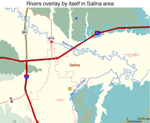 Map showing Rivers overlay.