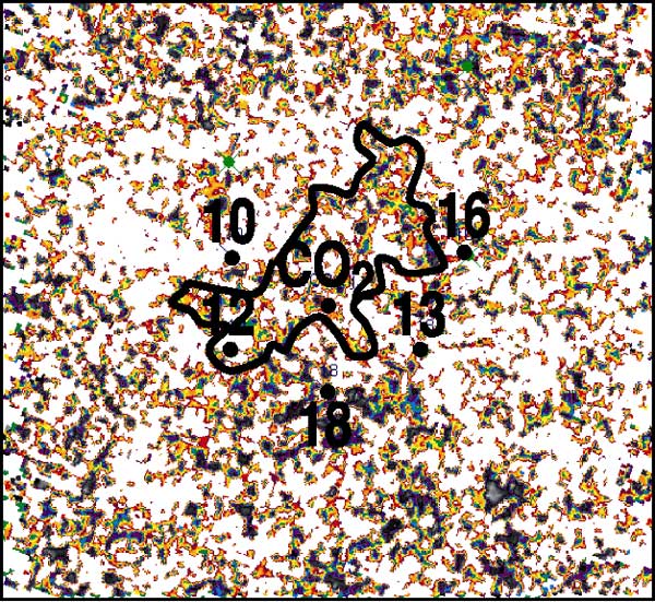 area of interest is within the well spots, oriented NE and SW from CO2 well