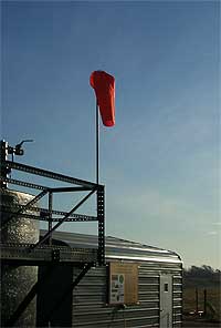 Limp windsock indicates data acquisition will be possible.
