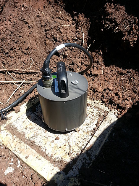 Photo of seismometer at installation.