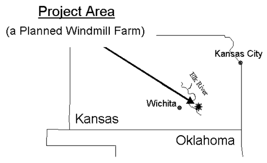 wind farm located in Elk County, southeast Kansas