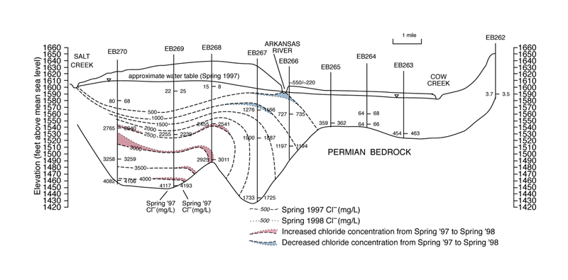 Hydrogeologic section through Nickerson transect.