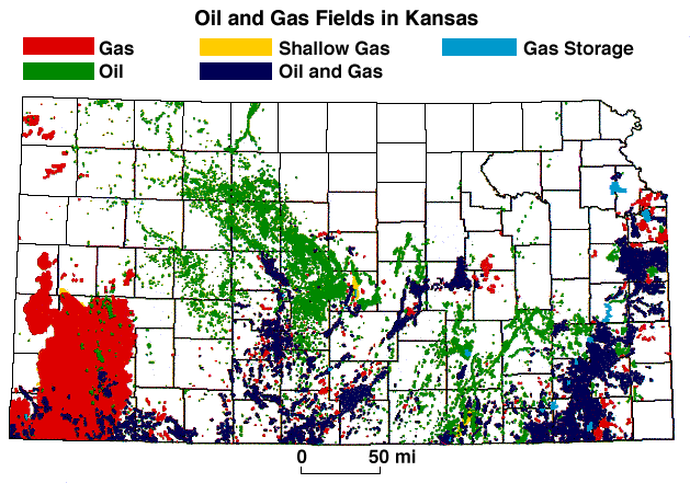 Oil and Gas fields of Kansas
