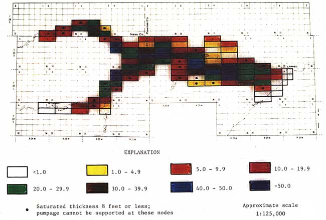 Water level drop displayed for each node in model.