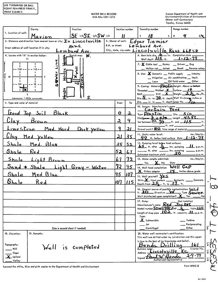 WWC5-5 Form for Well L10