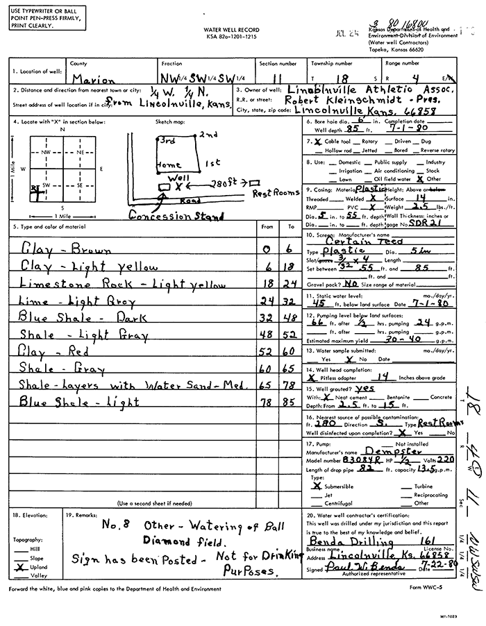 WWC5-5 Form for Well L1