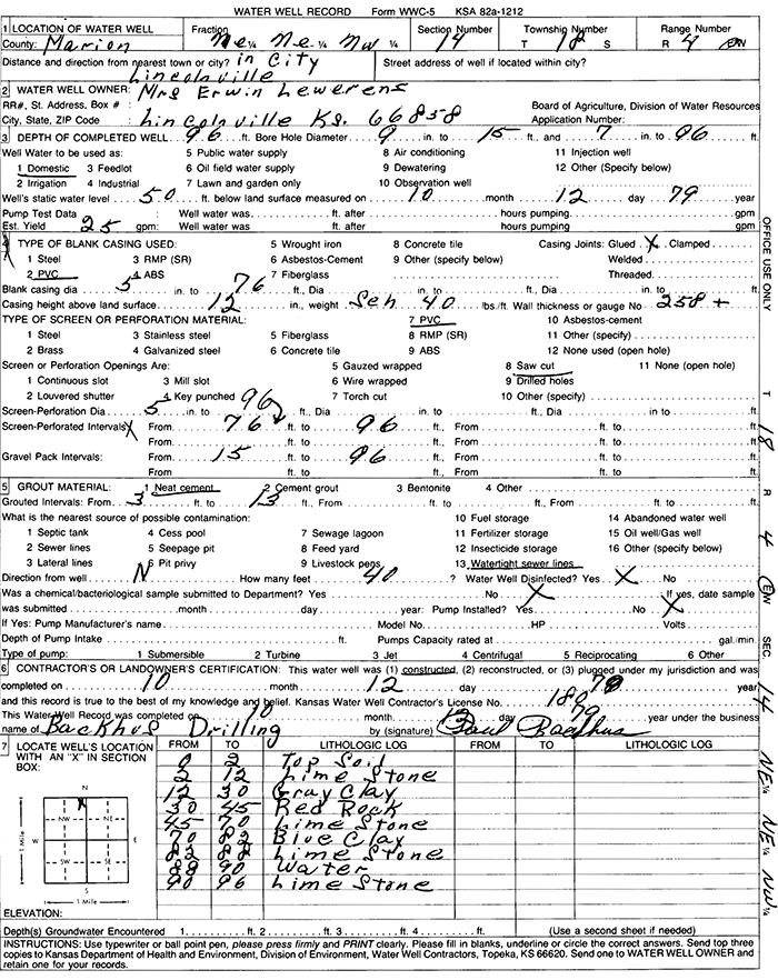 WWC5-5 Form for Well L16