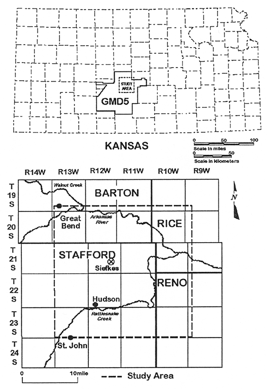 Region of the study area located at the north part of the Groundwater Management District #5.