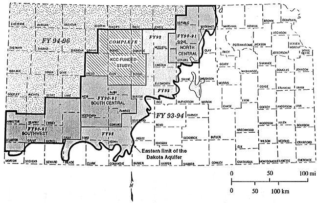 Map of Daktoa aquifer with separate study area delimited.