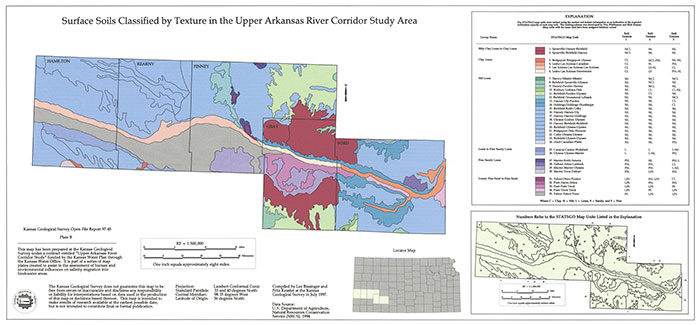 Surface Soils Classified by Texture in the Upper Arkansas River Corridor Study Area