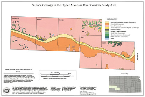 Surface Geology in the Upper Arkansas River Corridor Study Area