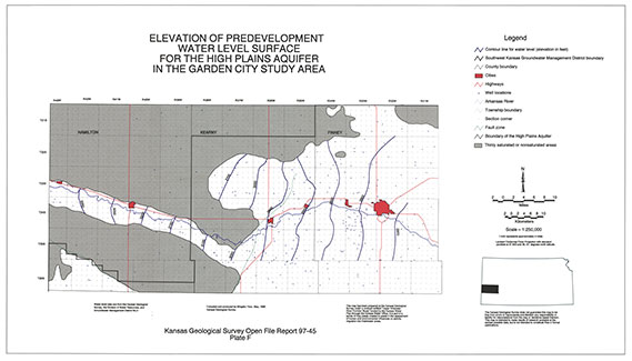 Elevation of Pre development Water Level Surface for the High Plains Aquifer in the Garden City Study Area