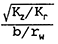 square root of ratio of Kz over Kr, all divided by ratio of b divided by r(w)