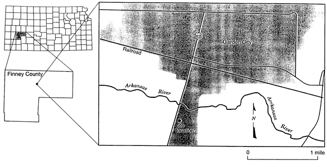 Garden City is in central Finney County, in southwest Kansas.