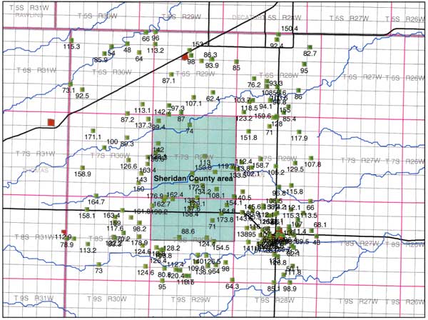 Point map with labels.