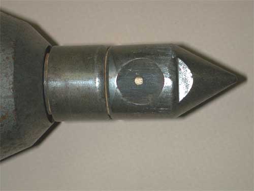 Photo of electrical conductivity probe, 1 inch in diameter.