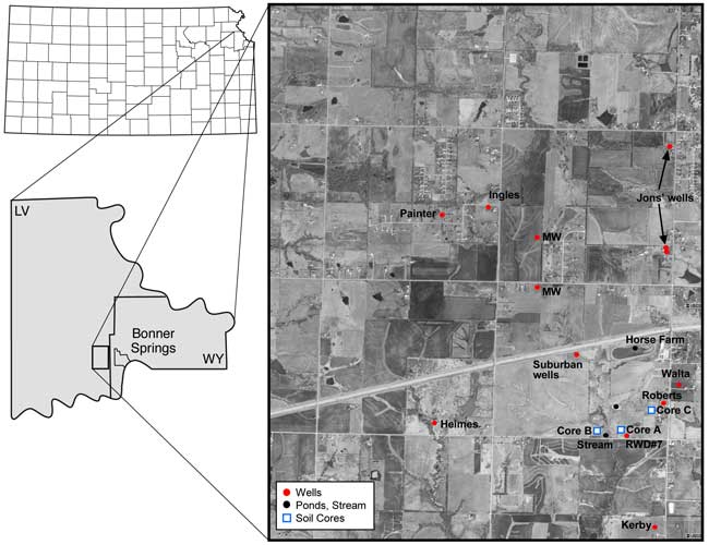 Samples taken from area in SE Leavenworth Co., just west of Wyandotte Co line.