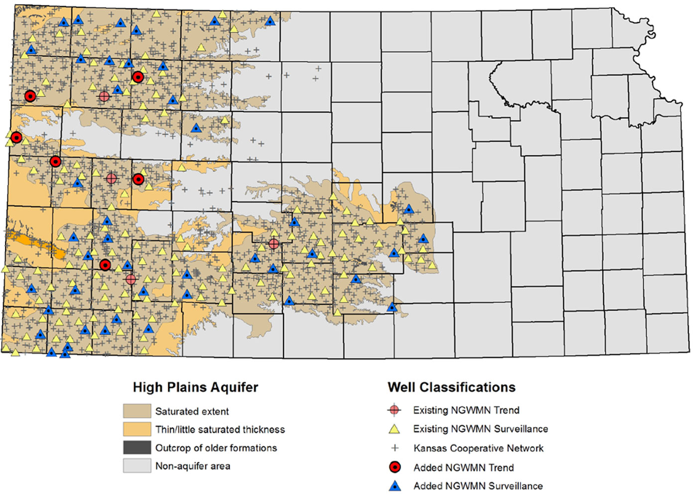 Participating KGS-based NGWMN wells in 2017.