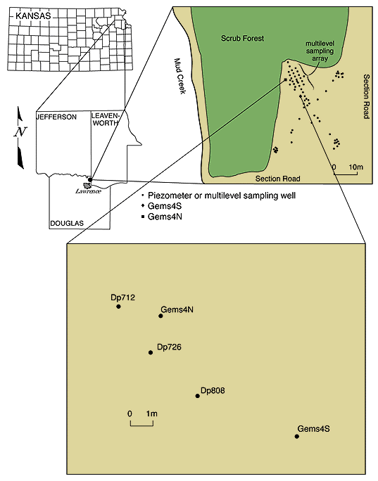 maps of study area showing sample locations