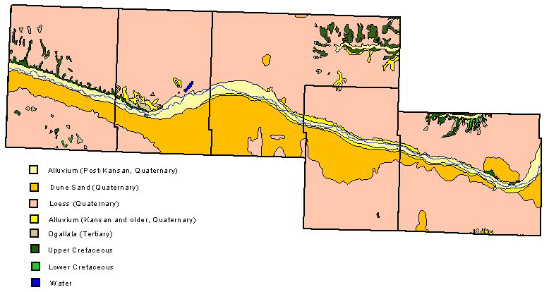 Surface geology of the Upper Arkansas River Corridor study area.