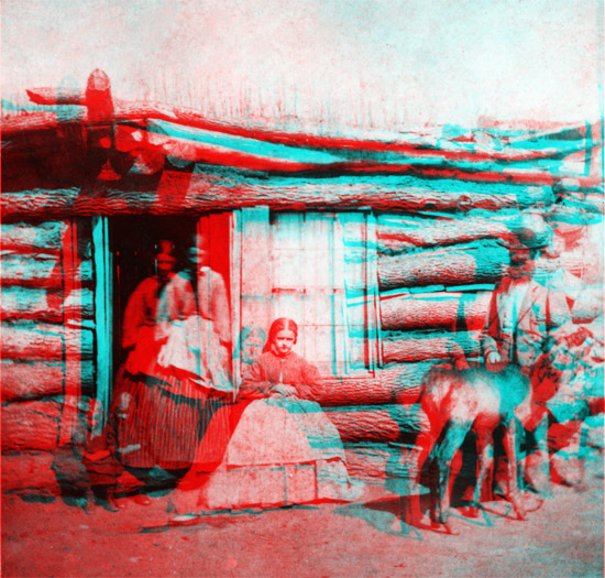 1867 Photo of family with tame elk