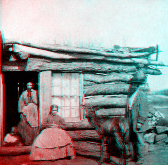 1867 Photo of family with tame elk