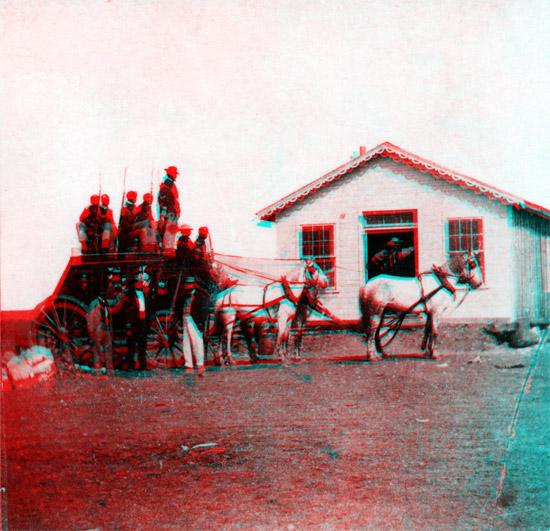 1867 Photo of overland stage, Hays, Kansas