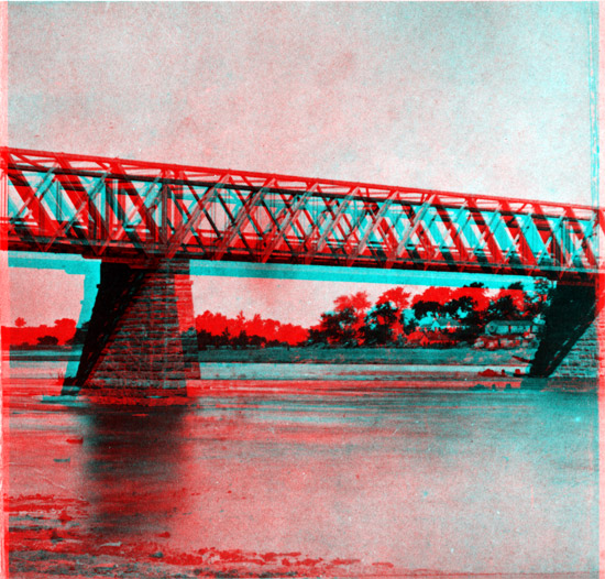 1867 Photo of Bridge over Kaw at Lawrence