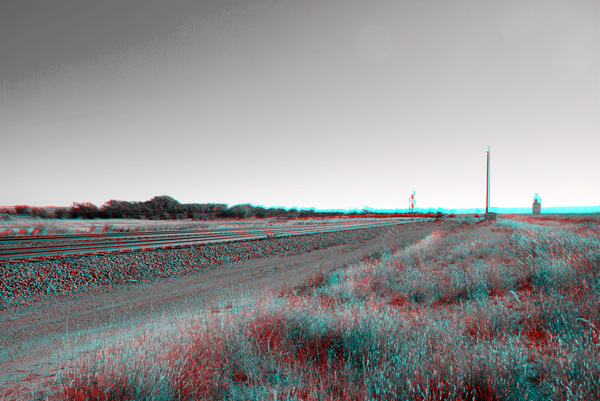 1990s photo of train tracks, west of Hays, Kansas