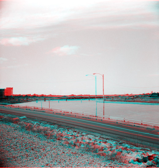 1990s Photo of pontoon bridge, Topeka, Kansas