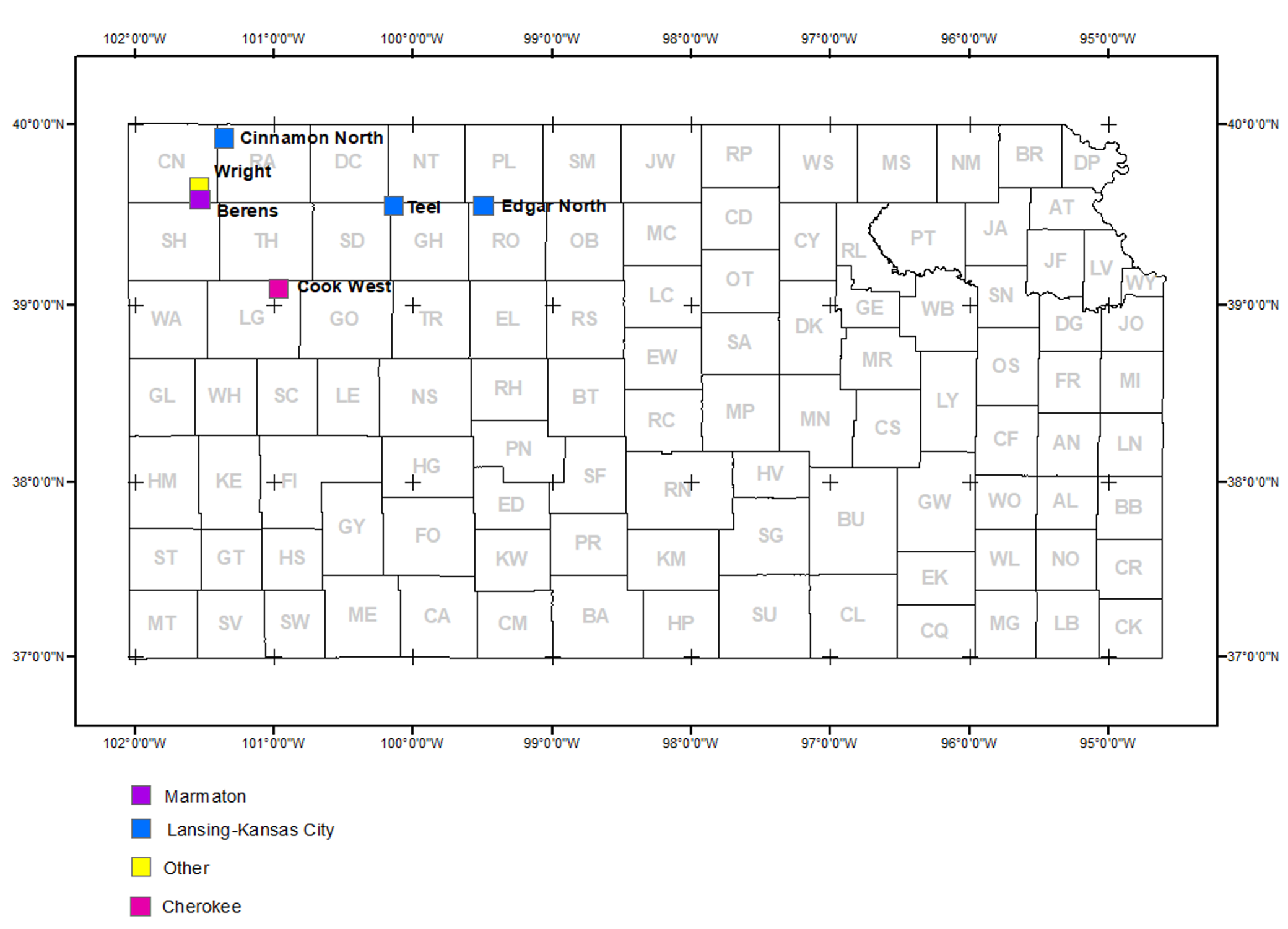 Locations of new field discoveries, January 2025