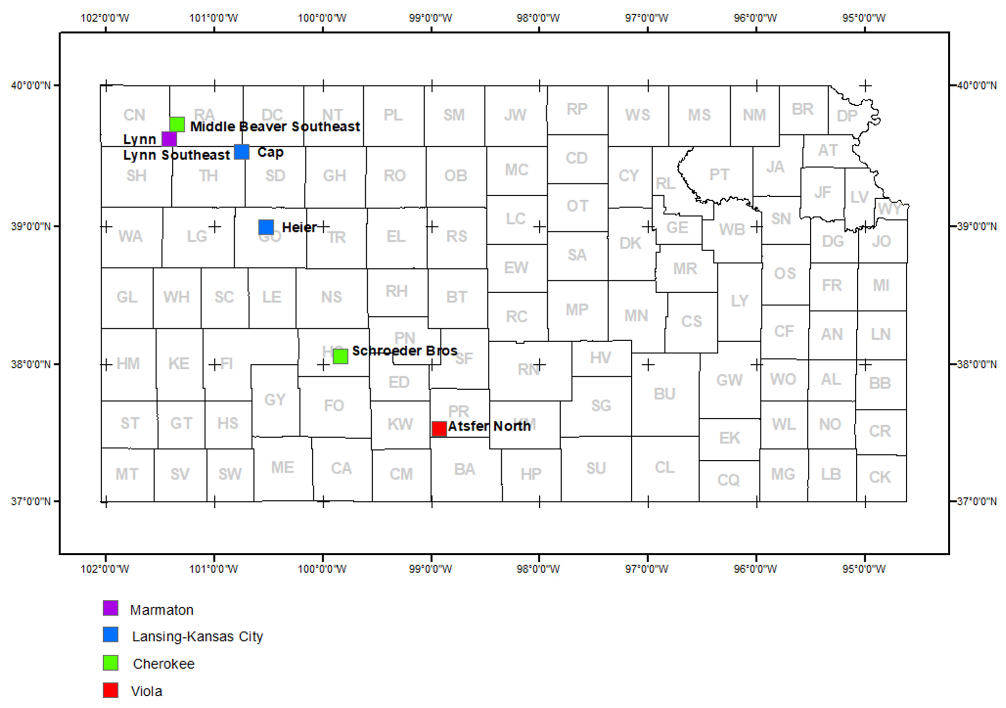 Locations of new field discoveries, November and December 2023