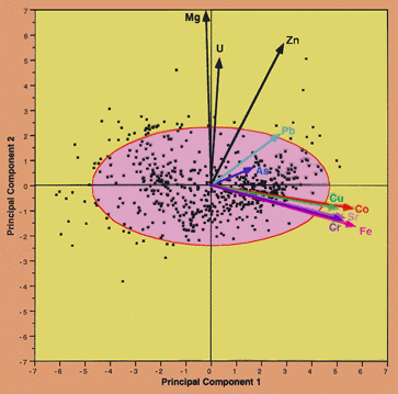 X-Y plot showing orientation of components