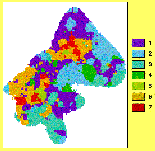 color map showing most likely regionalization