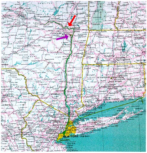 Index map showing Hudson River, New York