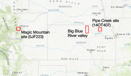 Map showing general location of 2018 field work.