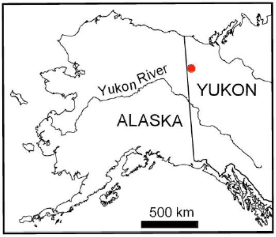 Map showing general location of 2019 field work in the Yukon.