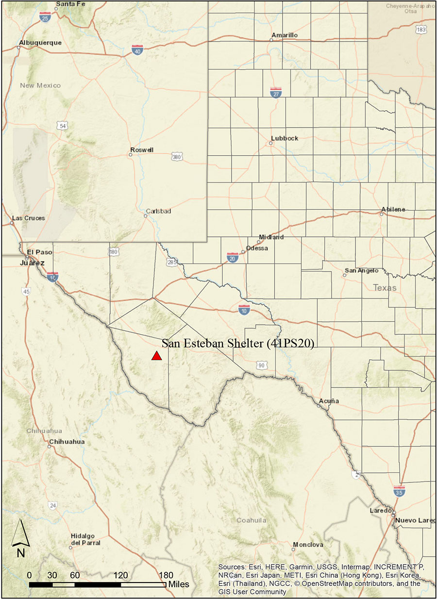Map showing general location of 2019 field work in west Texas.