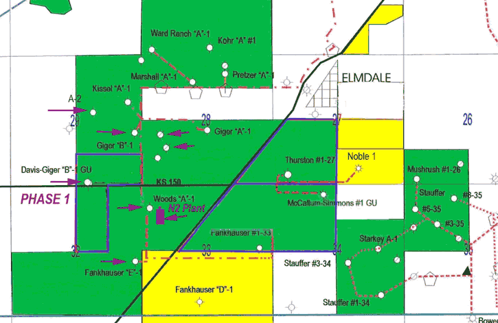 location map of wells listed above