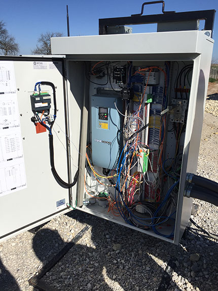 View of the Spoc control panel system that regulates pressures and injection rates of the CO2 injection well.