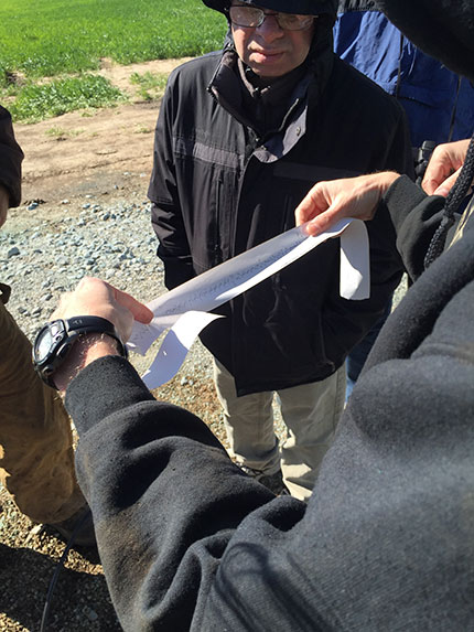 Output from the echometer, which is used to determine fluid levels in each well.