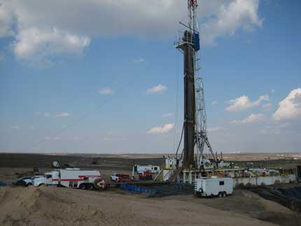 photo of drilling rig during logging