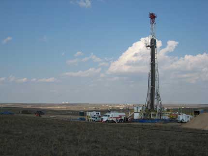 photo of drilling rig during logging