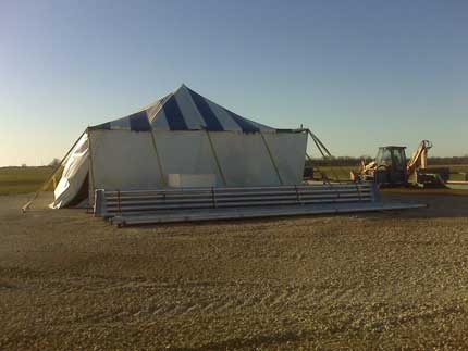 picture of tent where core can be examined