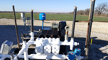 Picture of the triplex pump system.
