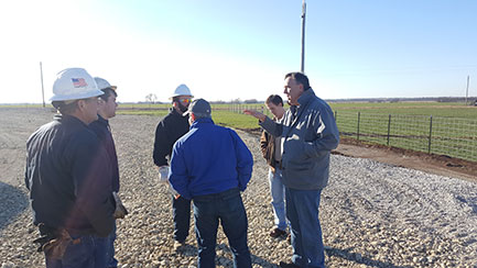 Dana Wreath, V.P. of Berexco, addressing field crew from Berexco and Linde about the intended injection.