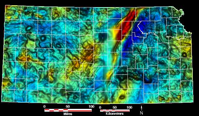 gravity and magnetic map of Kansas