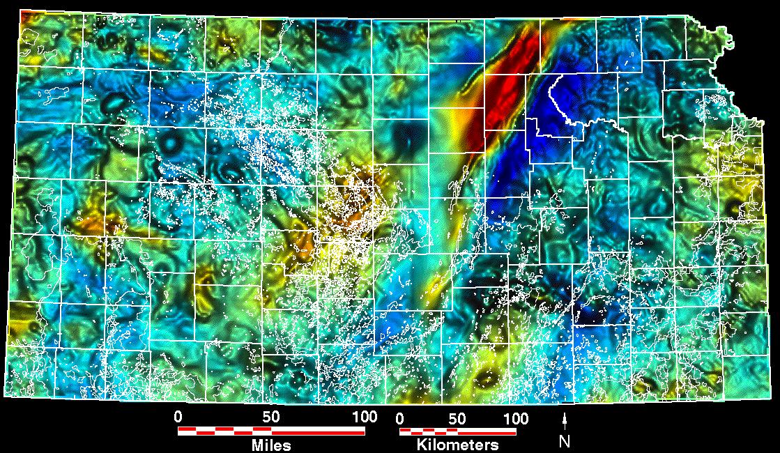 gravity and magnetic map of Kansas