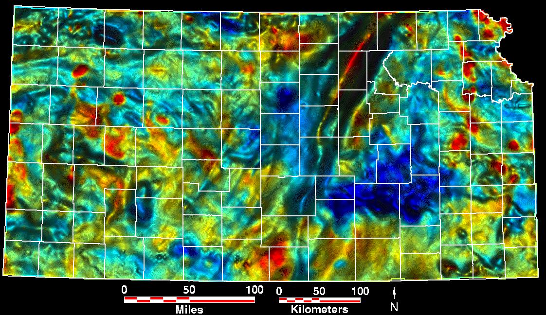 gravity and magnetic map of Kansas