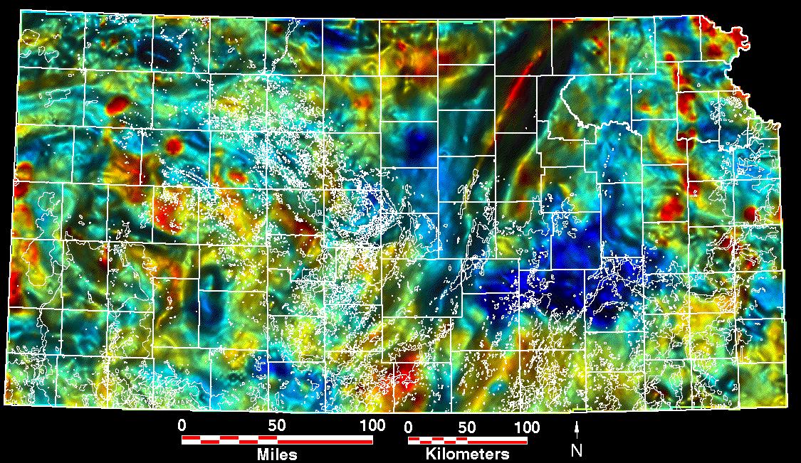 gravity and magnetic map of Kansas